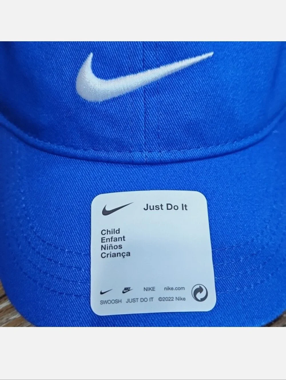 NWOT Nike Blue White Logo Hat Kids Youth Child